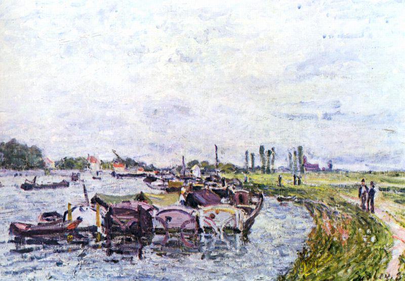 Alfred Sisley Frachtkahne bei Saint-Mammes